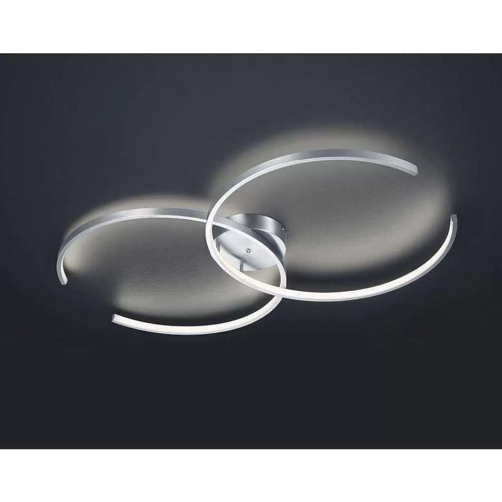Luminaires Trio Plafonnier Trio Leuchten Wiz Citizen Led Nickel Mat, 2 Lumieres, Telecommandes, Changeur De Couleurs
