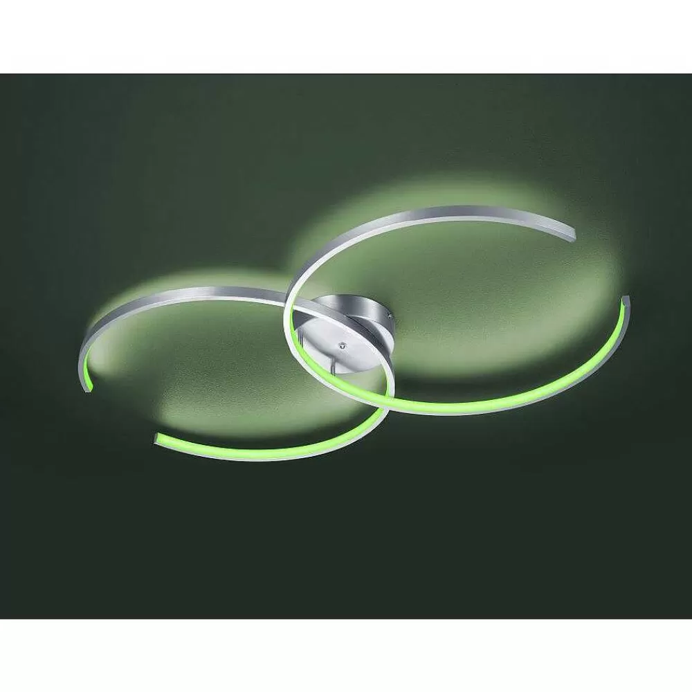Luminaires Trio Plafonnier Trio Leuchten Wiz Citizen Led Nickel Mat, 2 Lumieres, Telecommandes, Changeur De Couleurs