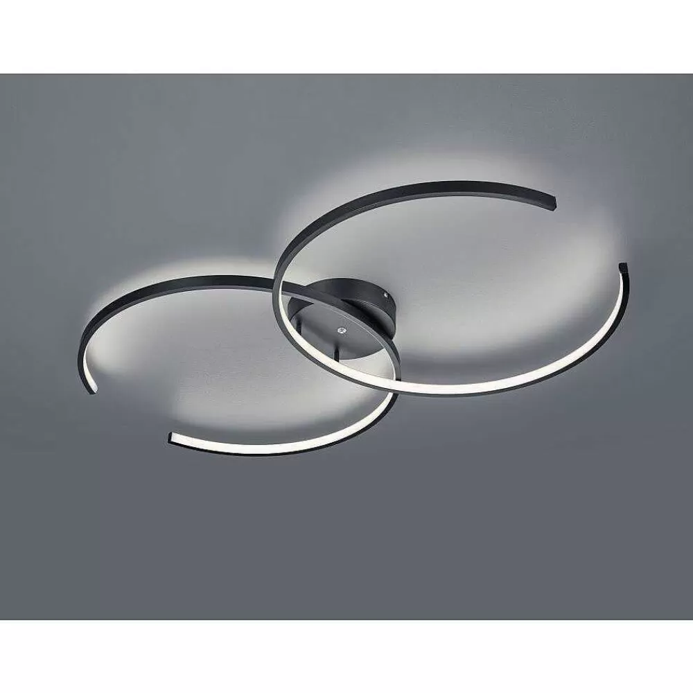 Luminaires Trio Plafonnier Trio Leuchten Wiz Citizen Led Noir, 2 Lumieres, Telecommandes, Changeur De Couleurs