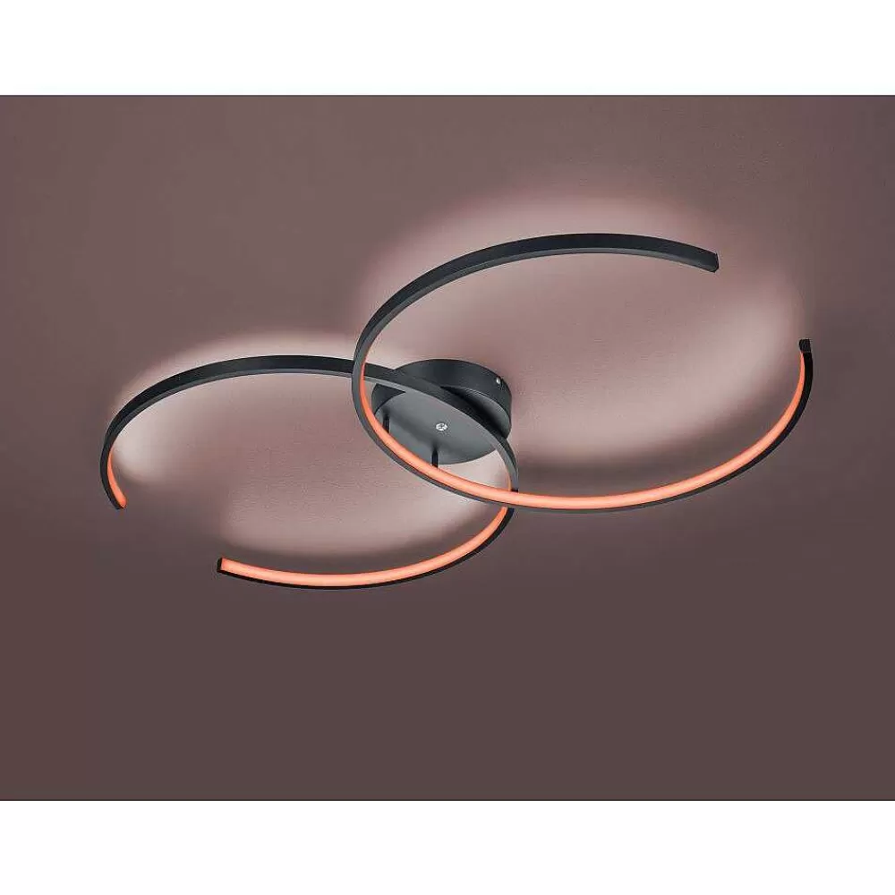 Luminaires Trio Plafonnier Trio Leuchten Wiz Citizen Led Noir, 2 Lumieres, Telecommandes, Changeur De Couleurs
