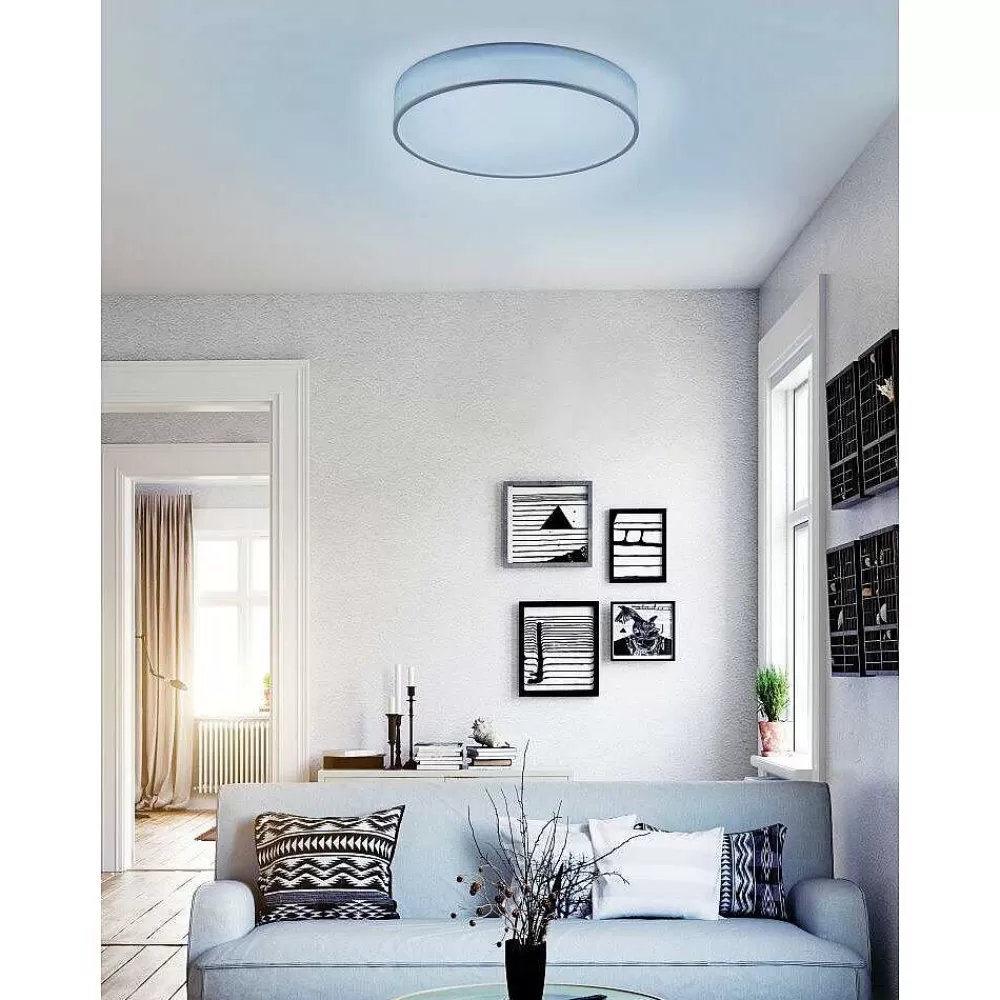 Luminaires Trio Plafonnier Trio Leuchten Wiz Diamo Led Blanc, 1 Lumiere, Telecommandes, Changeur De Couleurs