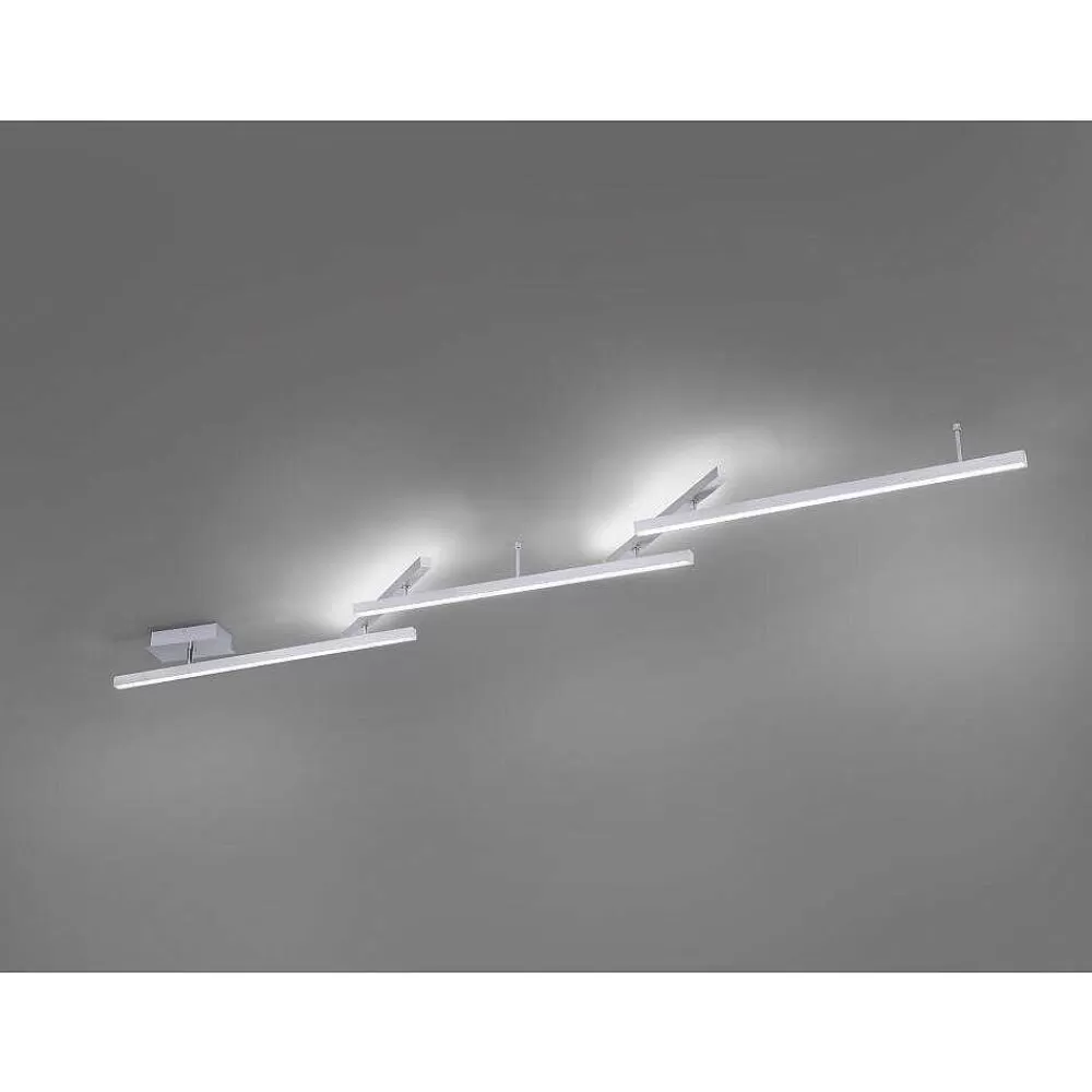 Luminaires Trio Plafonnier Trio Leuchten Wiz Melby Led Nickel Mat, 1 Lumiere, Telecommandes, Changeur De Couleurs