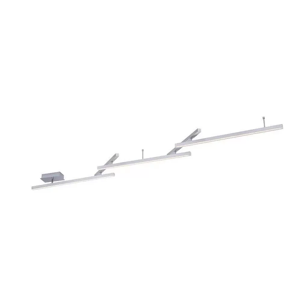 Luminaires Trio Plafonnier Trio Leuchten Wiz Melby Led Nickel Mat, 1 Lumiere, Telecommandes, Changeur De Couleurs