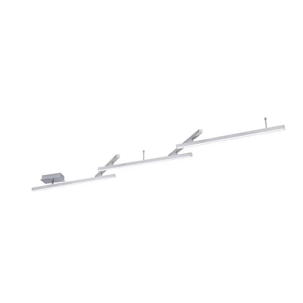 Luminaires Trio Plafonnier Trio Leuchten Wiz Melby Led Nickel Mat, 1 Lumiere, Telecommandes, Changeur De Couleurs