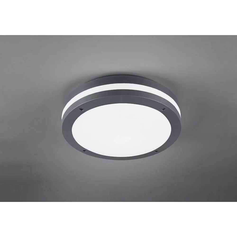 Luminaires Trio Plafonnier Trio Piave Led Anthracite, 1 Lumiere, Detecteur De Mouvement
