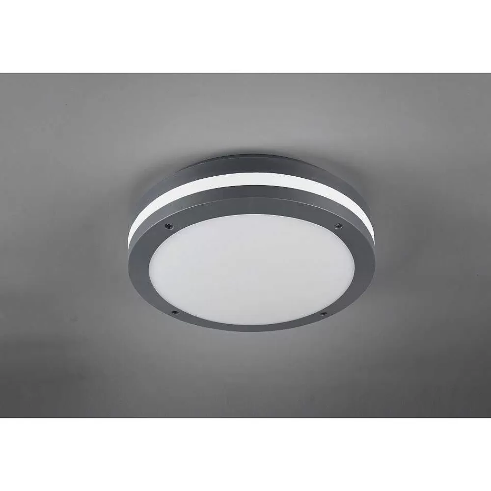 Luminaires Trio Plafonnier Trio Piave Led Anthracite, 1 Lumiere, Detecteur De Mouvement
