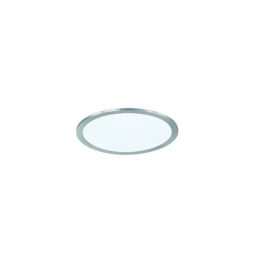 Luminaires Trio Plafonnier Trio Wiz Griffin Led Nickel Mat, 1 Lumiere, Telecommandes, Changeur De Couleurs