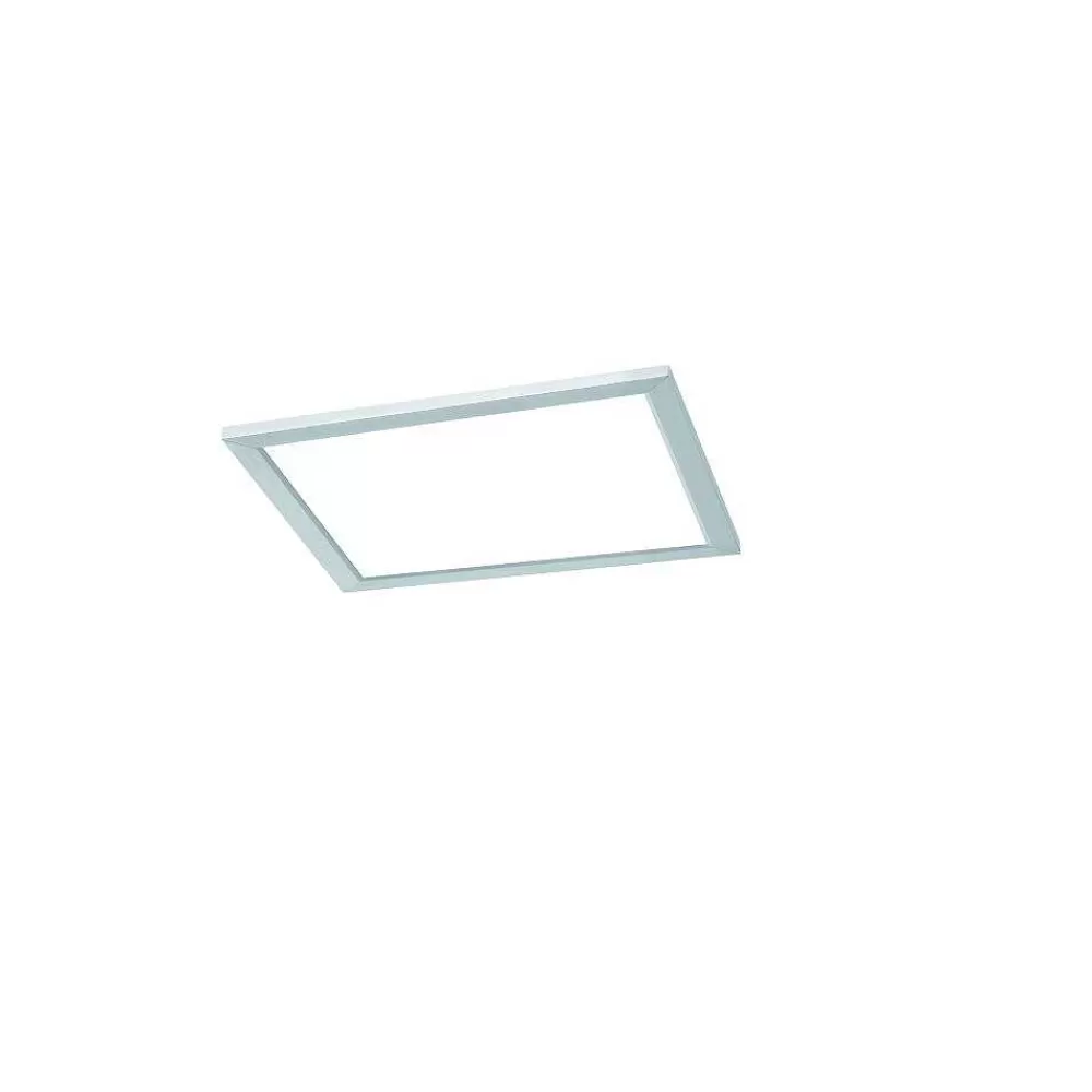 Luminaires Trio Plafonnier Trio Wiz Griffin Led Nickel Mat, 1 Lumiere, Telecommandes, Changeur De Couleurs