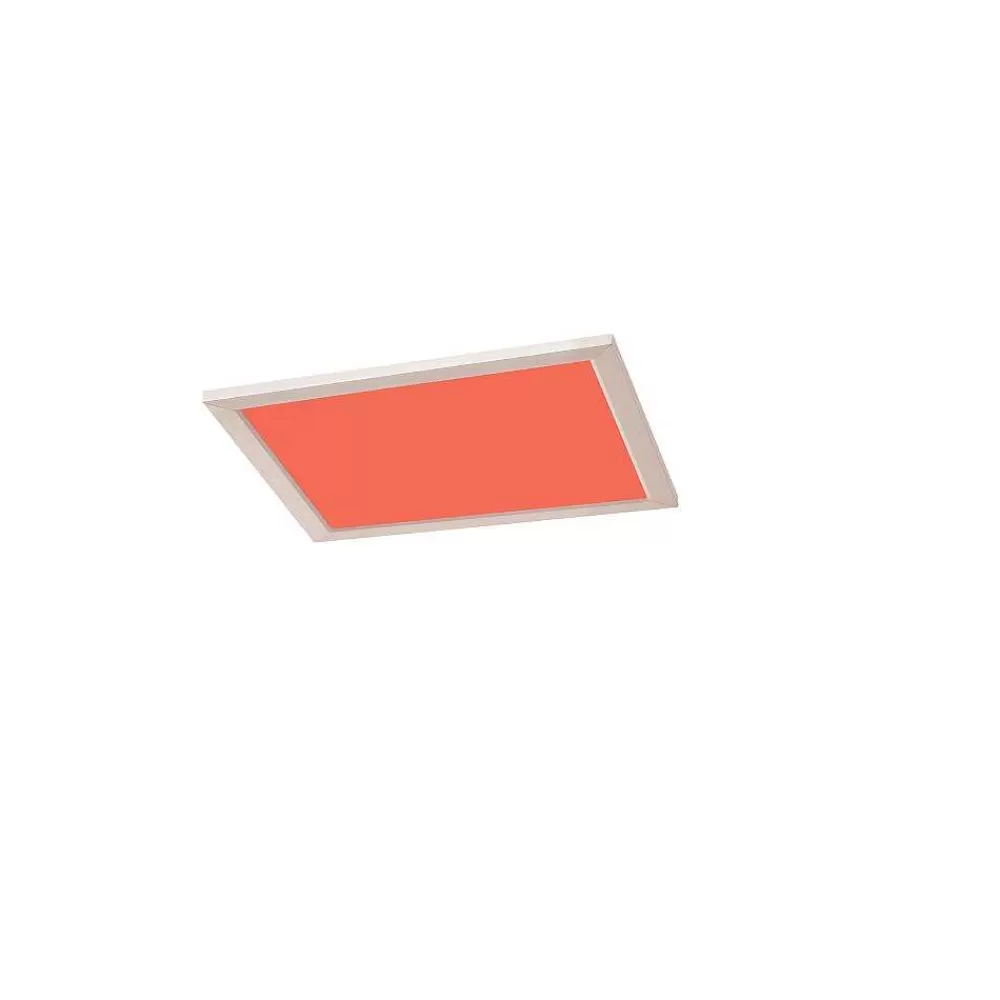 Luminaires Trio Plafonnier Trio Wiz Griffin Led Nickel Mat, 1 Lumiere, Telecommandes, Changeur De Couleurs