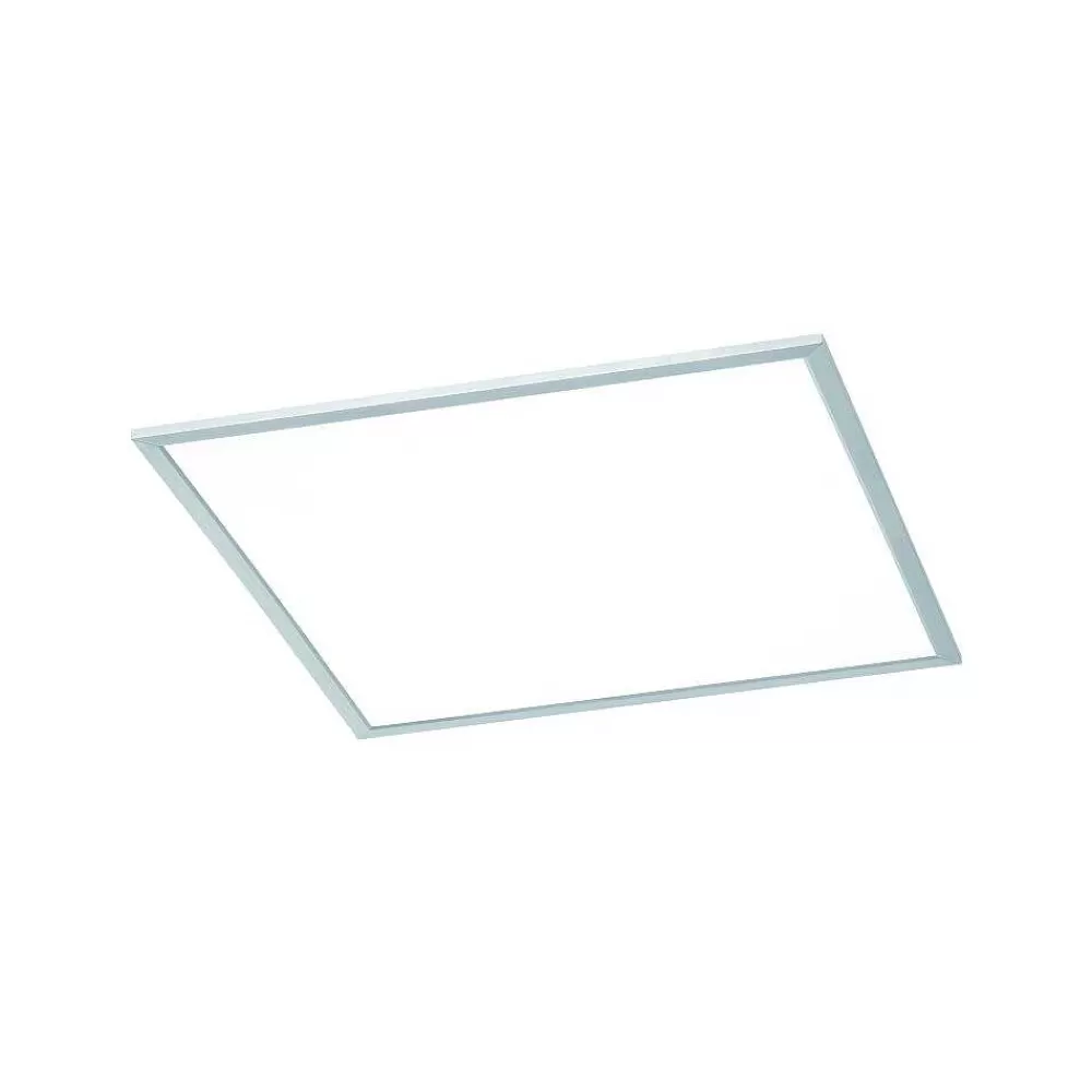 Luminaires Trio Plafonnier Trio Wiz Griffin Led Nickel Mat, 1 Lumiere, Telecommandes, Changeur De Couleurs