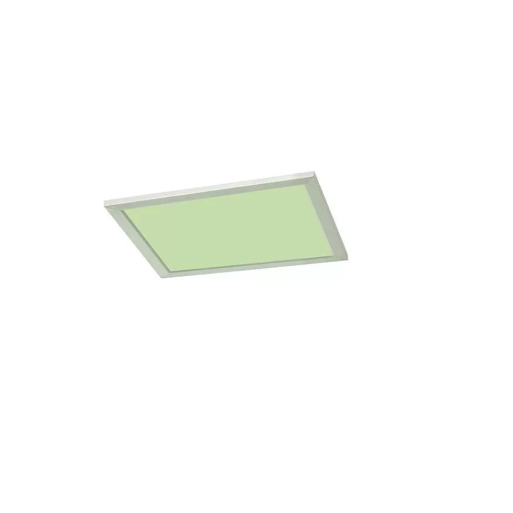 Luminaires Trio Plafonnier Trio Wiz Griffin Led Nickel Mat, 1 Lumiere, Telecommandes, Changeur De Couleurs
