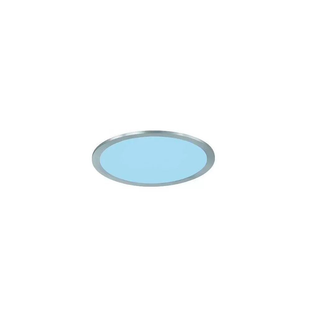 Luminaires Trio Plafonnier Trio Wiz Griffin Led Nickel Mat, 1 Lumiere, Telecommandes, Changeur De Couleurs