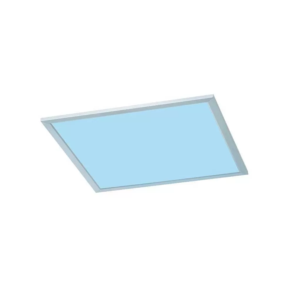Luminaires Trio Plafonnier Trio Wiz Griffin Led Nickel Mat, 1 Lumiere, Telecommandes, Changeur De Couleurs