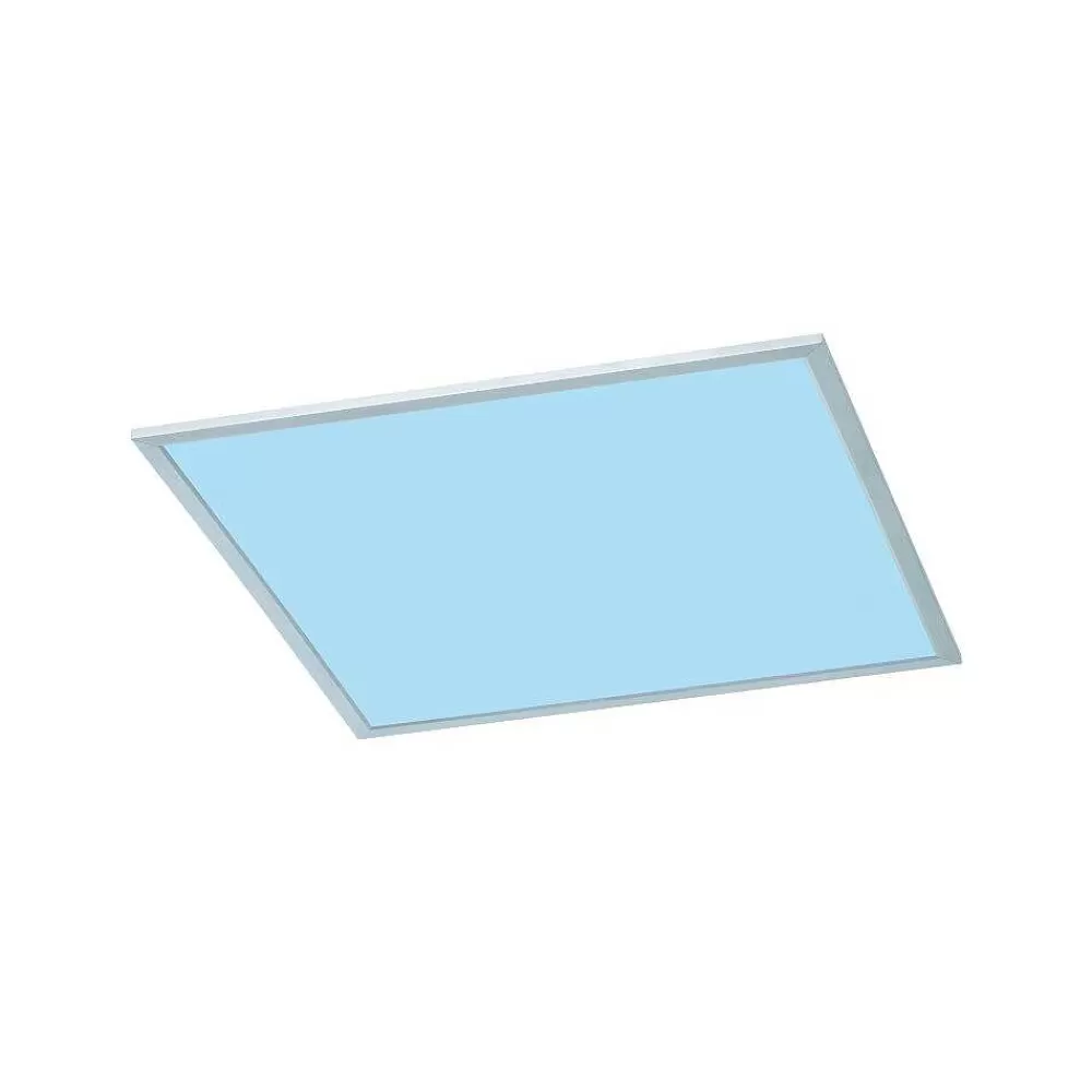 Luminaires Trio Plafonnier Trio Wiz Griffin Led Nickel Mat, 1 Lumiere, Telecommandes, Changeur De Couleurs