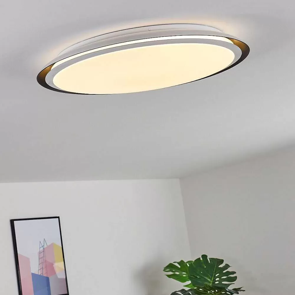 hofstein Plafonnier Vejle Led Blanc, 2 Lumieres, Changeur De Couleurs