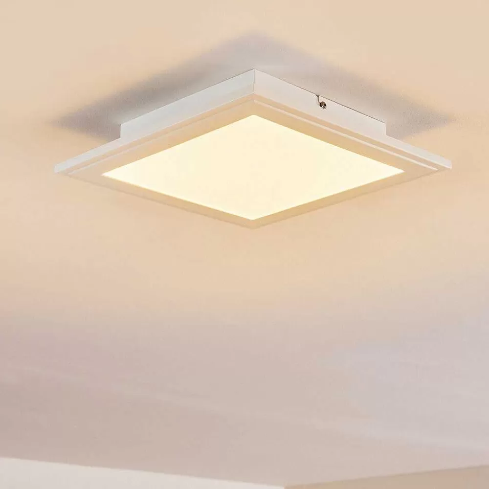 hofstein Plafonnier Voisines Led Blanc, 1 Lumiere, Telecommandes, Changeur De Couleurs