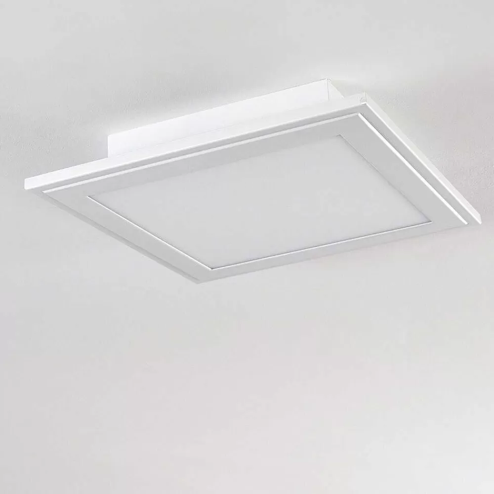 hofstein Plafonnier Voisines Led Blanc, 1 Lumiere, Telecommandes, Changeur De Couleurs