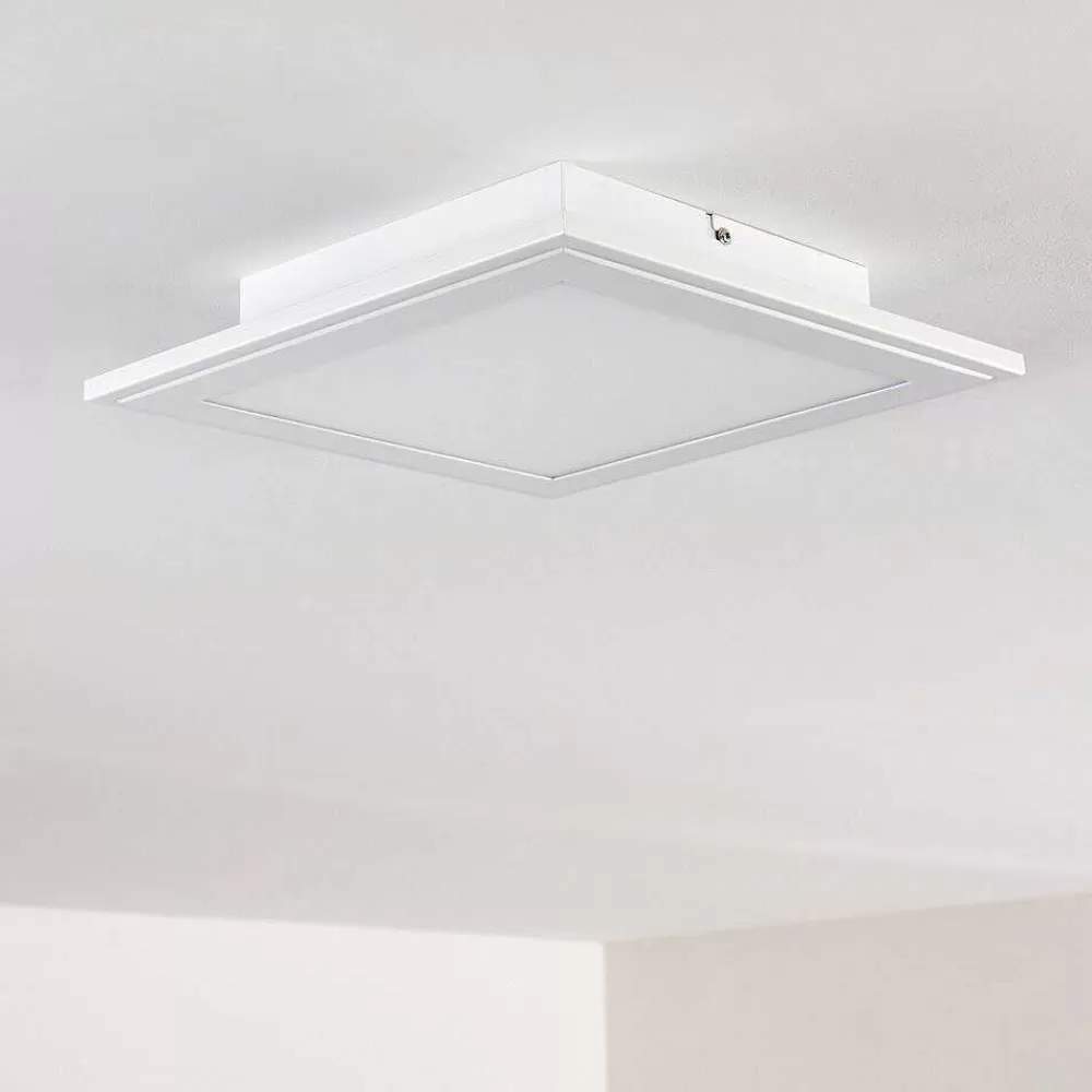 hofstein Plafonnier Voisines Led Blanc, 1 Lumiere, Telecommandes, Changeur De Couleurs