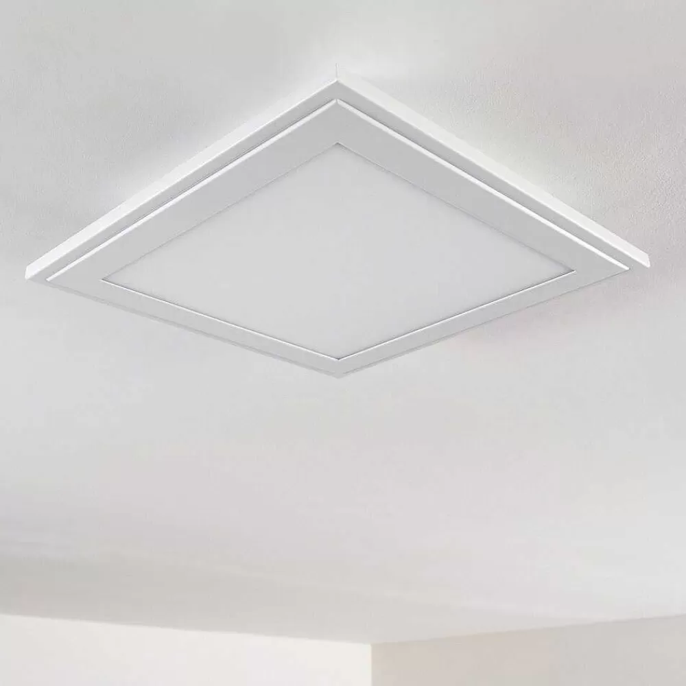 hofstein Plafonnier Voisines Led Blanc, 1 Lumiere, Telecommandes, Changeur De Couleurs