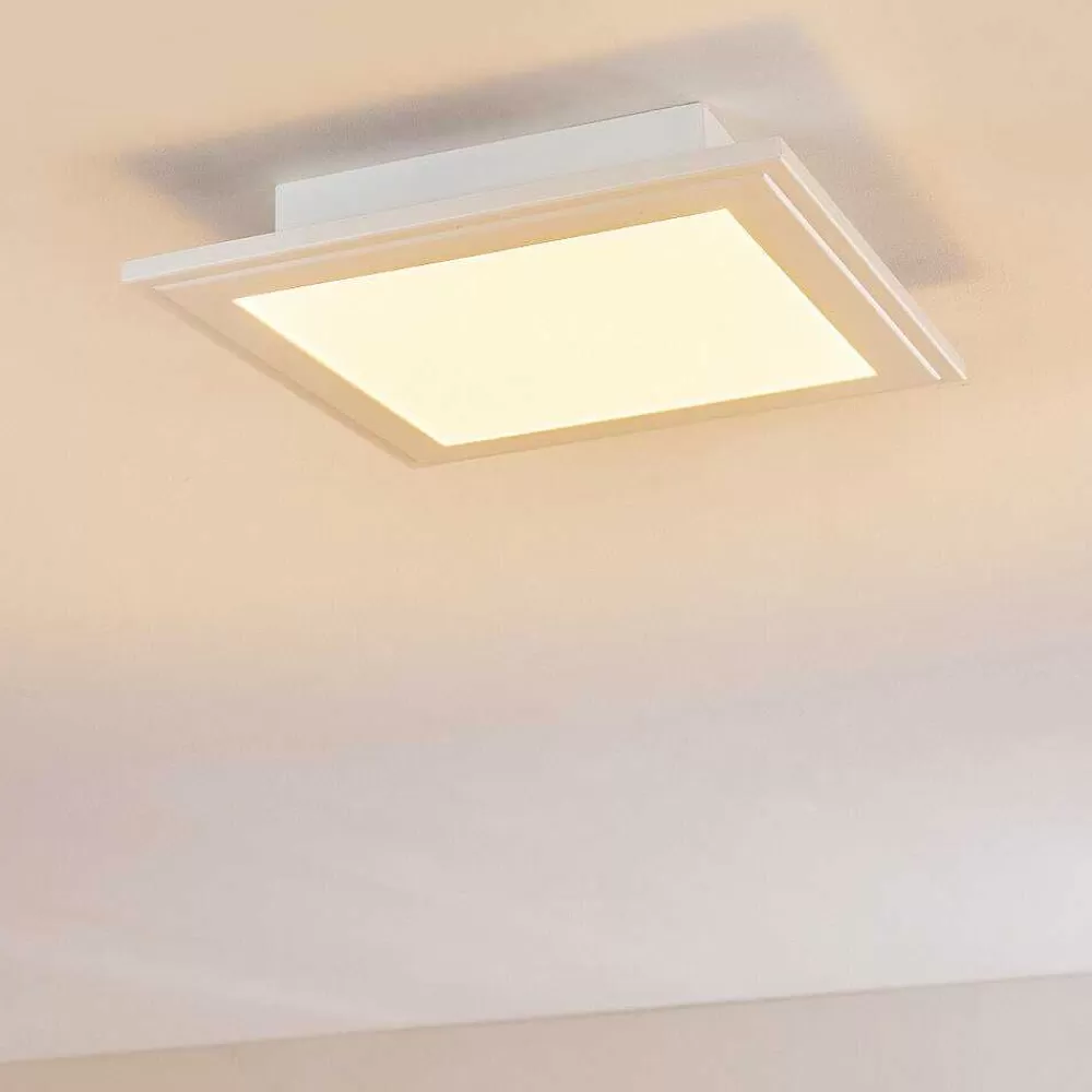 hofstein Plafonnier Voisines Led Blanc, 1 Lumiere, Telecommandes, Changeur De Couleurs