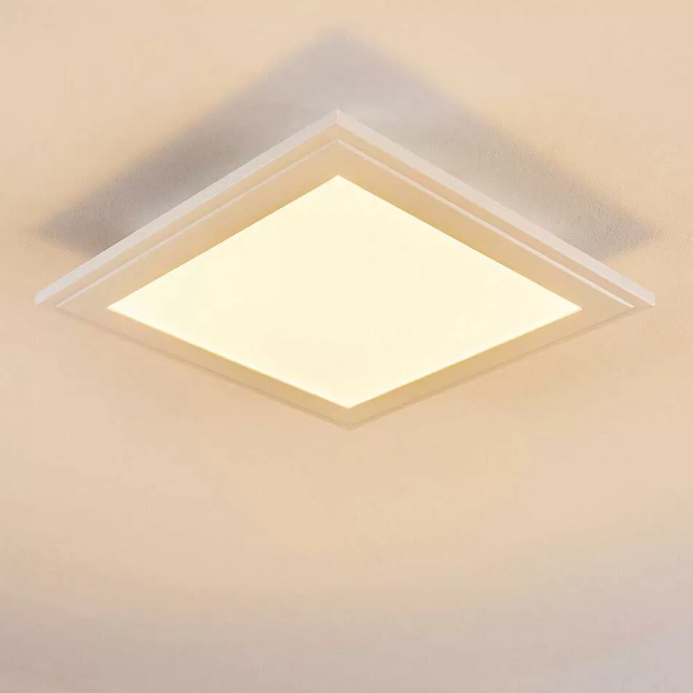 hofstein Plafonnier Voisines Led Blanc, 1 Lumiere, Telecommandes, Changeur De Couleurs