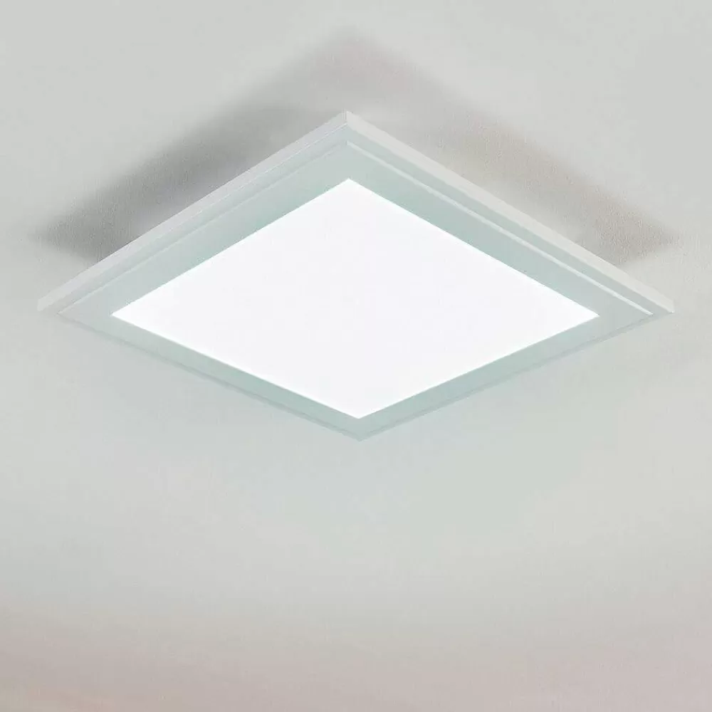 hofstein Plafonnier Voisines Led Blanc, 1 Lumiere, Telecommandes, Changeur De Couleurs