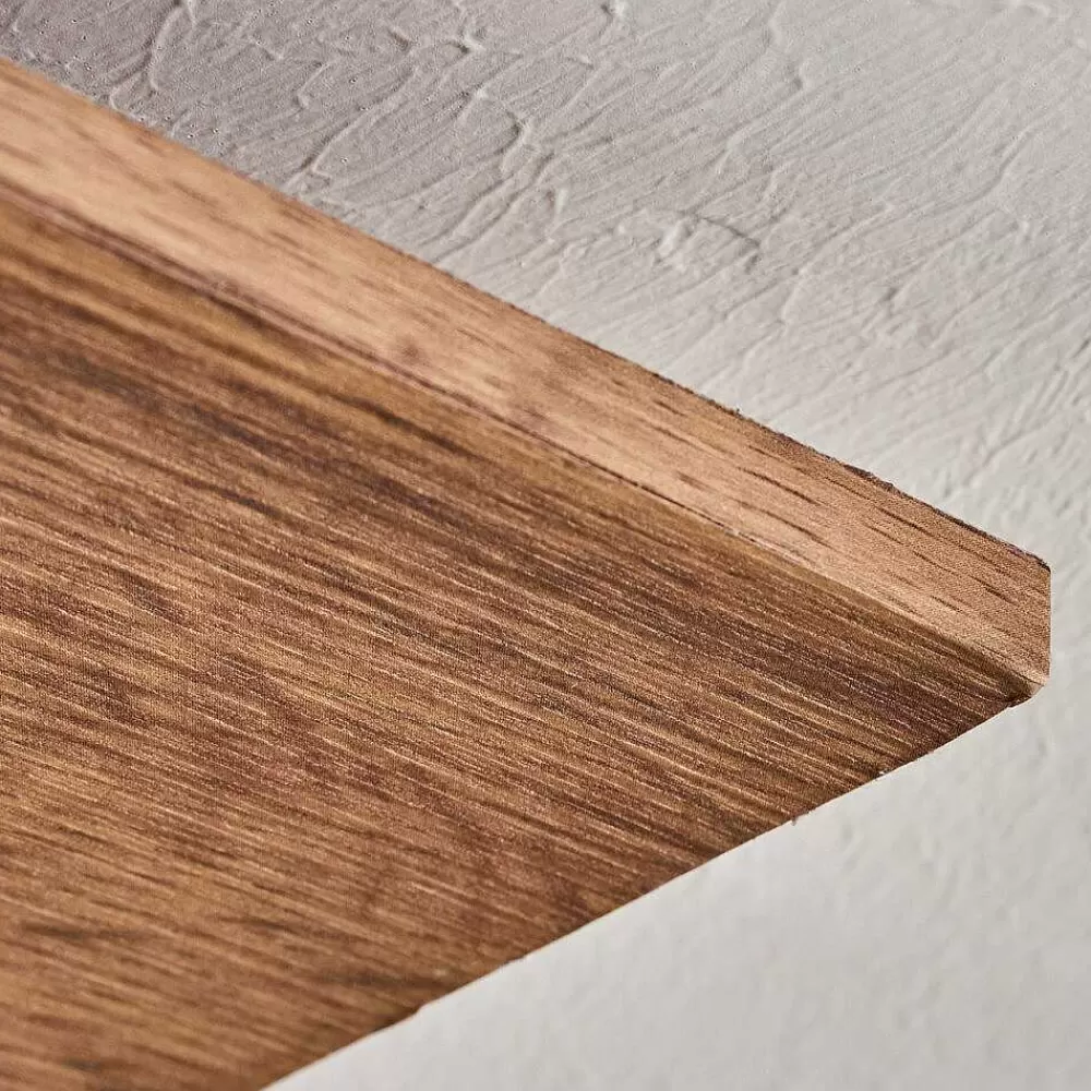 hofstein Plafonnier Vouhet Brun, Couleur Bois, Noir, 4 Lumieres