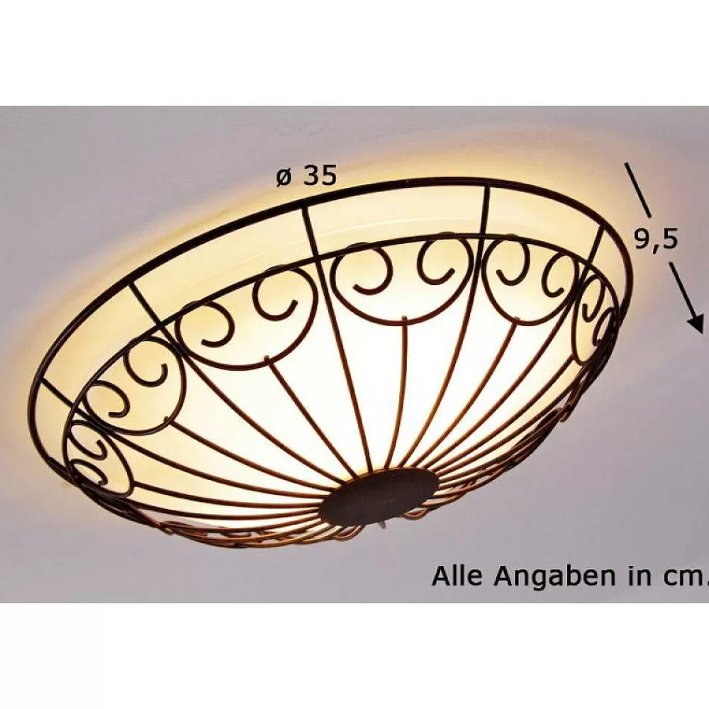 Luminaires Eglo Plafonnier/Applique Murale Eglo Colti Brun, Brun Fonce, Rouille, Blanc, 2 Lumieres