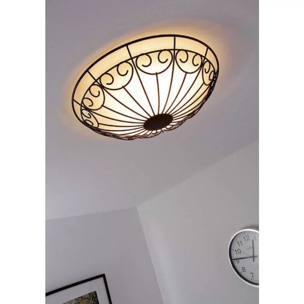 Luminaires Eglo Plafonnier/Applique Murale Eglo Colti Brun, Brun Fonce, Rouille, Blanc, 2 Lumieres