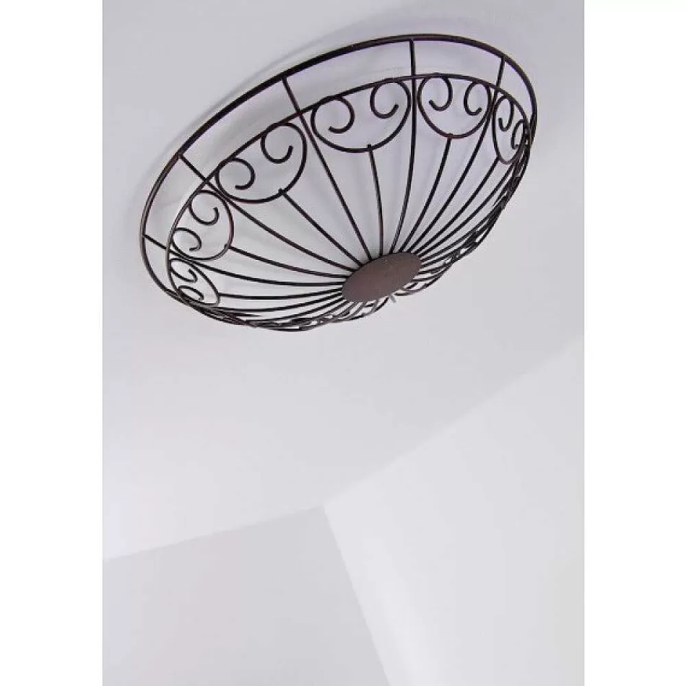 Luminaires Eglo Plafonnier/Applique Murale Eglo Colti Brun, Brun Fonce, Rouille, Blanc, 2 Lumieres