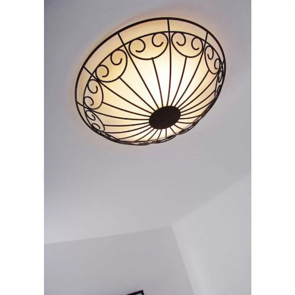 Luminaires Eglo Plafonnier/Applique Murale Eglo Colti Brun, Brun Fonce, Rouille, Blanc, 2 Lumieres