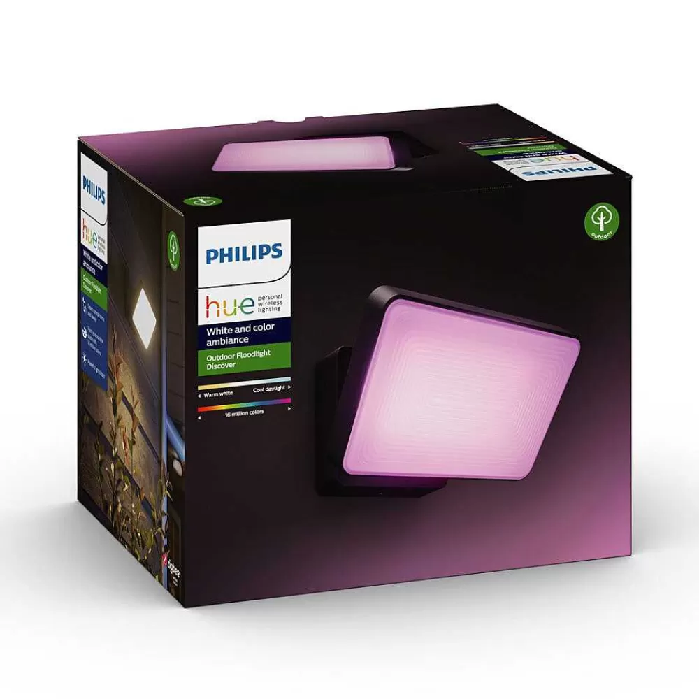 Luminaires Philips Projecteur Philips Hue Ambiance White & Color Discover Led Noir, 1 Lumiere, Changeur De Couleurs