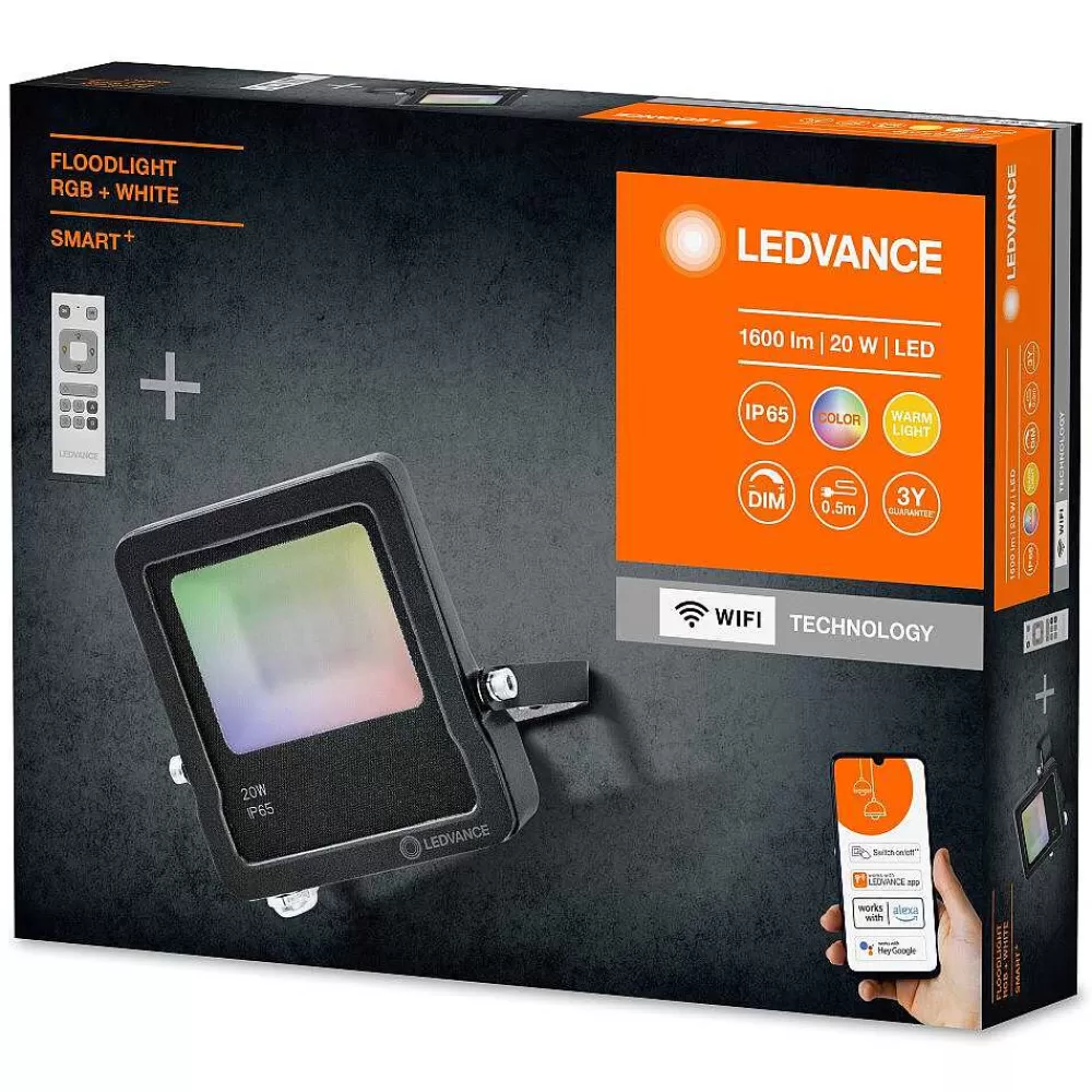 Luminaires Ledvance Spot De Jardin Ledvance Smart+ Anthracite, 1 Lumiere, Telecommandes, Changeur De Couleurs