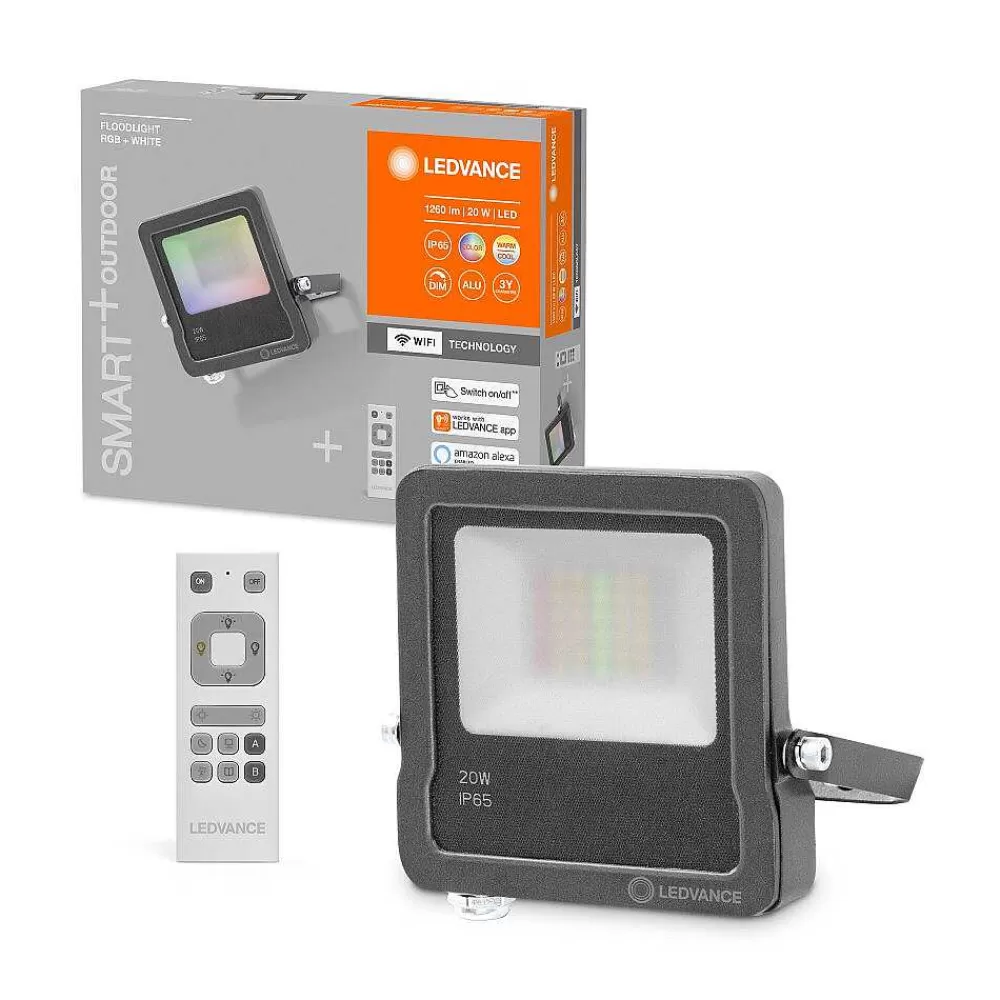 Luminaires Ledvance Spot De Jardin Ledvance Smart+ Anthracite, 1 Lumiere, Telecommandes, Changeur De Couleurs