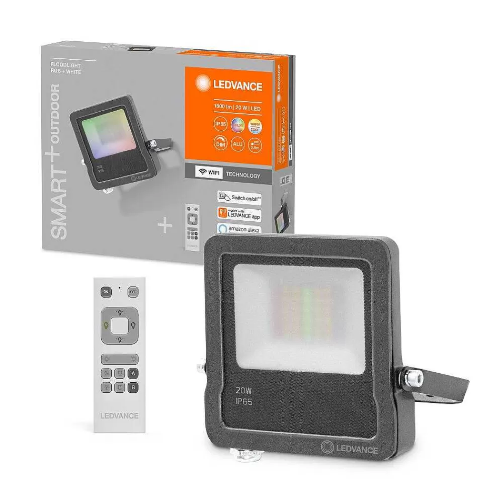 Luminaires Ledvance Spot De Jardin Ledvance Smart+ Anthracite, 1 Lumiere, Telecommandes, Changeur De Couleurs