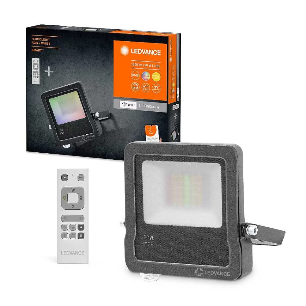 Luminaires Ledvance Spot De Jardin Ledvance Smart+ Anthracite, 1 Lumiere, Telecommandes, Changeur De Couleurs