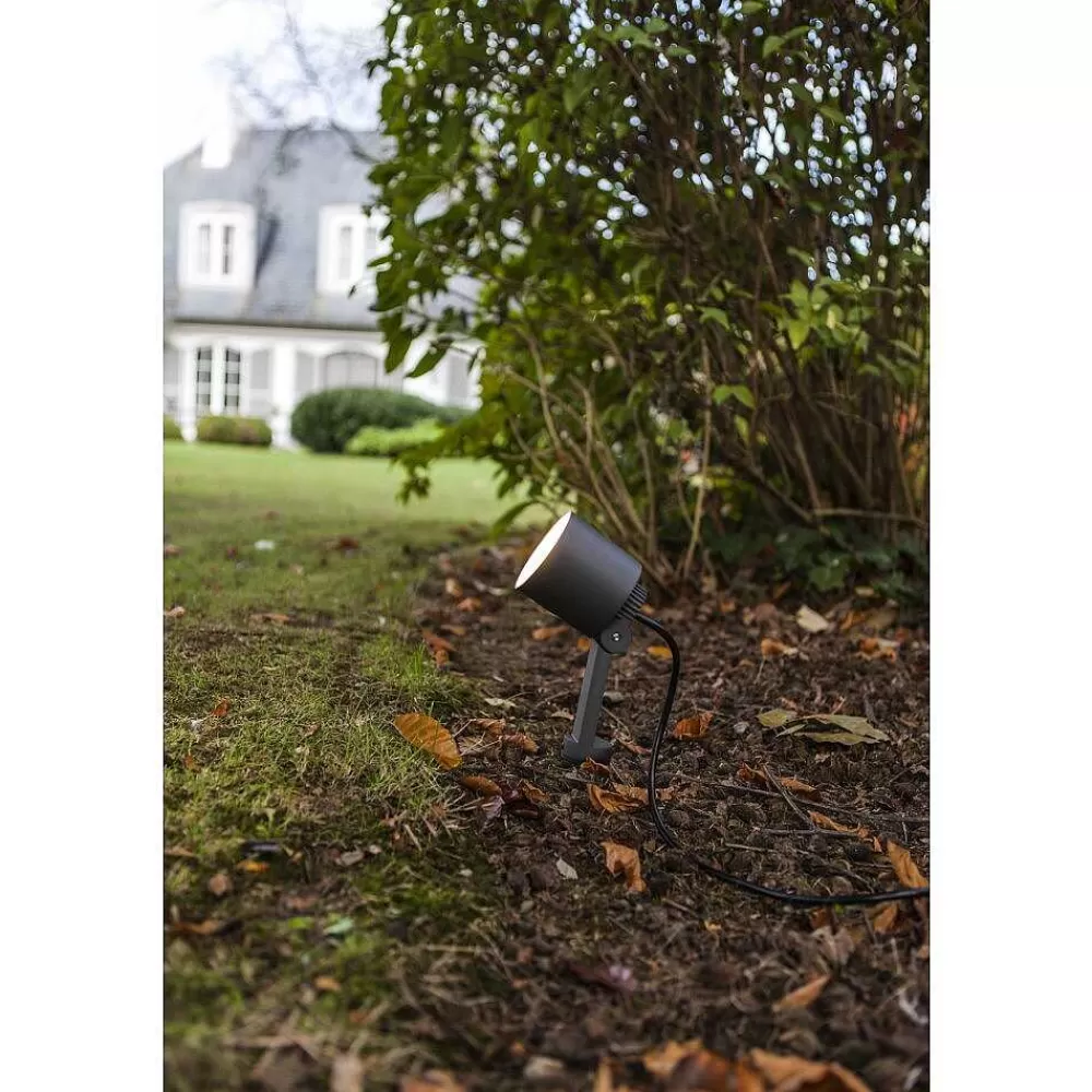 Luminaires Lutec Spot De Jardin Lutec Explorer Led Anthracite, 1 Lumiere