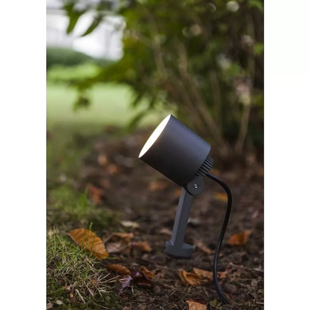 Luminaires Lutec Spot De Jardin Lutec Explorer Led Anthracite, 1 Lumiere