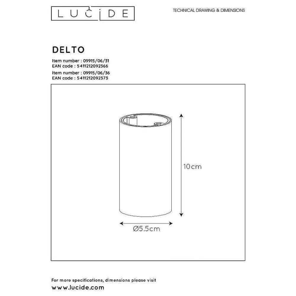 Luminaires Lucide Spot De Plafond Lucide Delto Led Blanc, 1 Lumiere