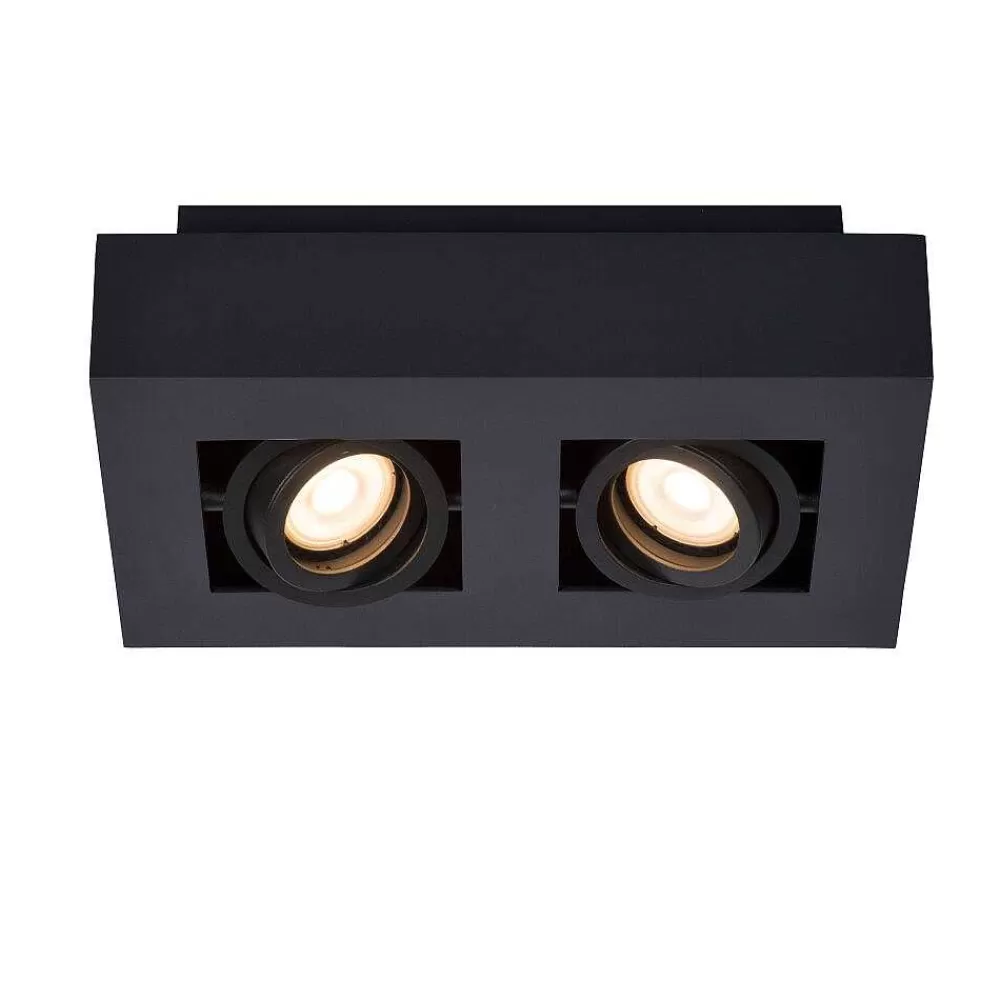 Luminaires Lucide Spot De Plafond Lucide Xirax Led Noir, 2 Lumieres