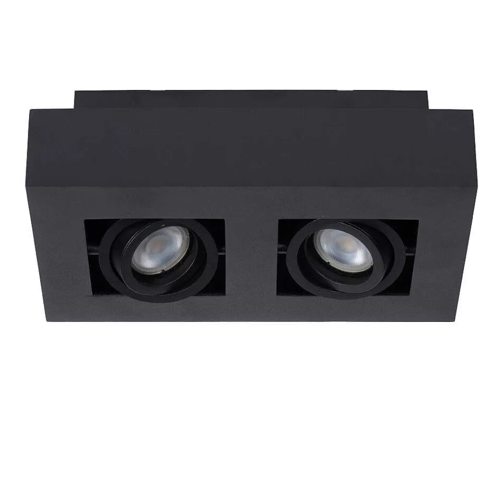 Luminaires Lucide Spot De Plafond Lucide Xirax Led Noir, 2 Lumieres