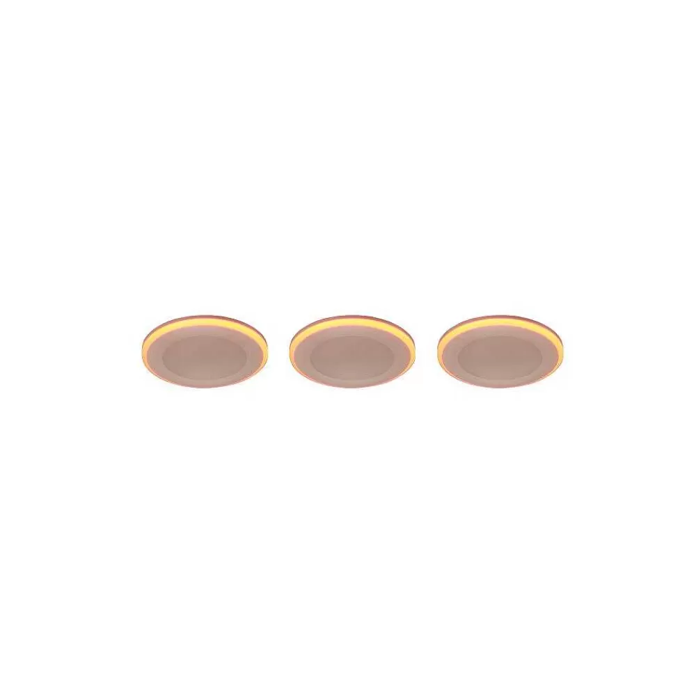 Luminaires Trio Spot Encastrable - Kit De 3 Trio Argus Led Blanc, 6 Lumieres, Telecommandes, Changeur De Couleurs