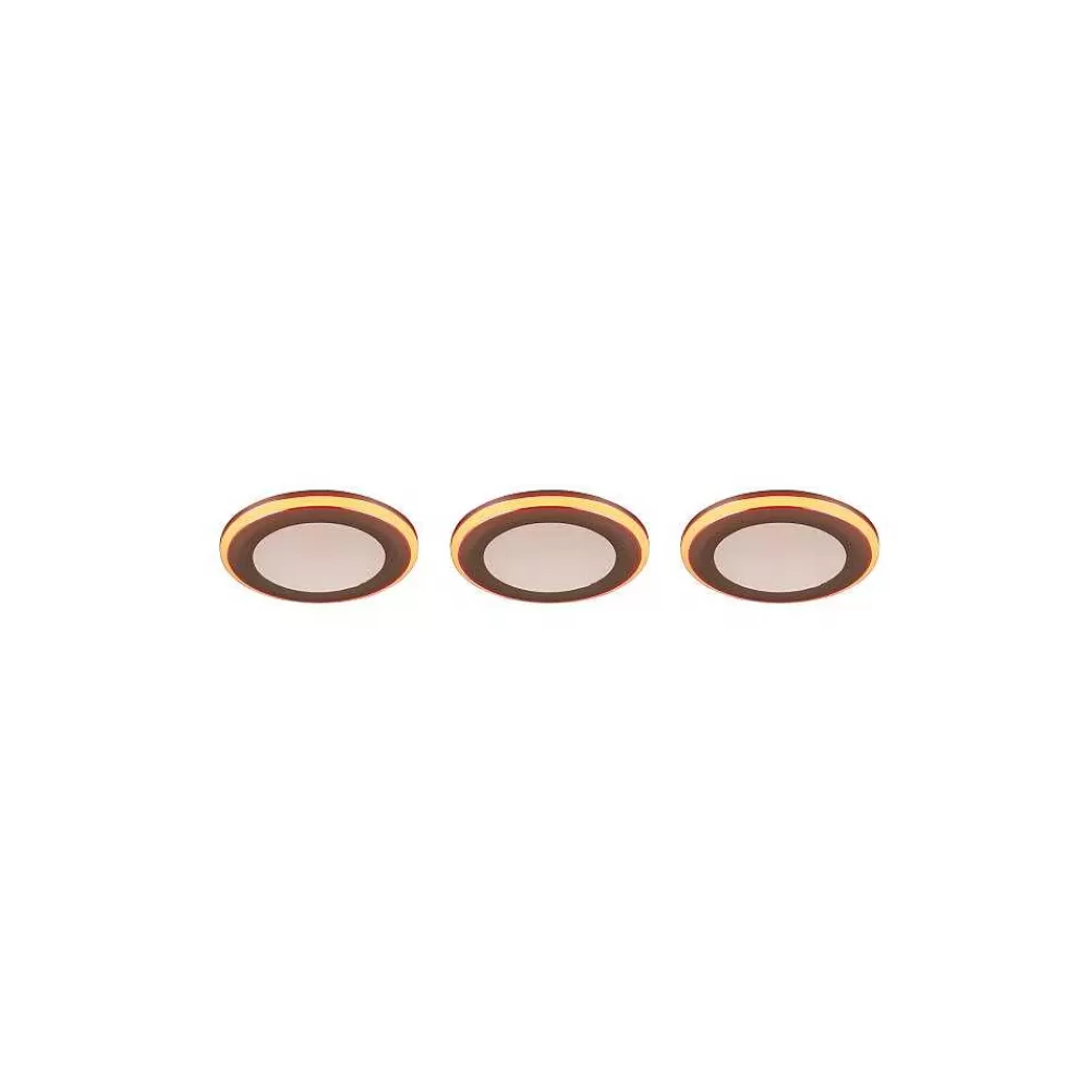 Luminaires Trio Spot Encastrable - Kit De 3 Trio Argus Led Chrome, 6 Lumieres, Telecommandes, Changeur De Couleurs