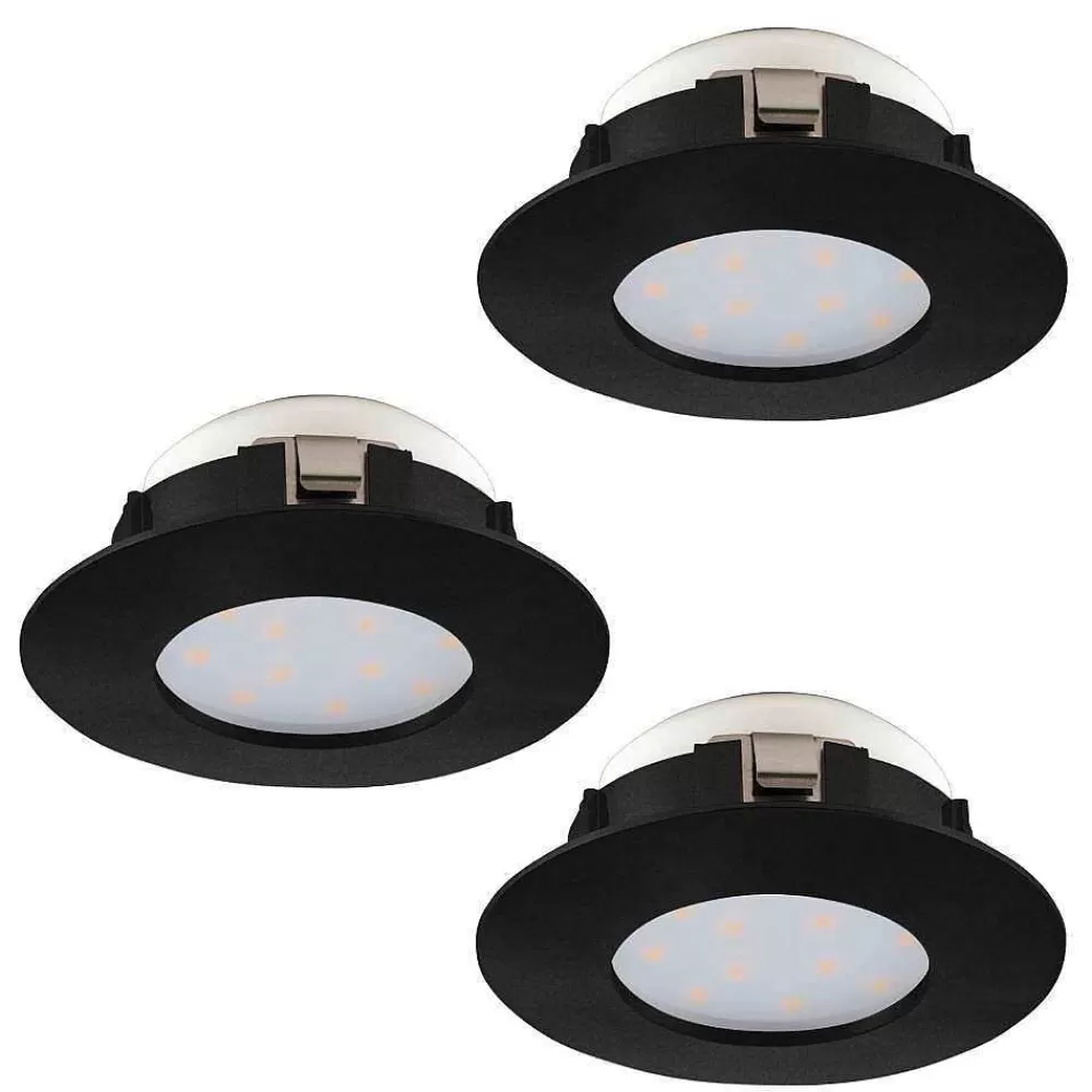 Luminaires Eglo Spot Encastrable Eglo Pineda Led Noir, 3 Lumieres