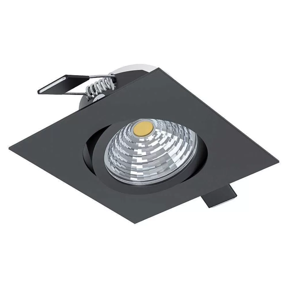 Luminaires Eglo Spot Encastrable Eglo Saliceto Led Noir, 1 Lumiere