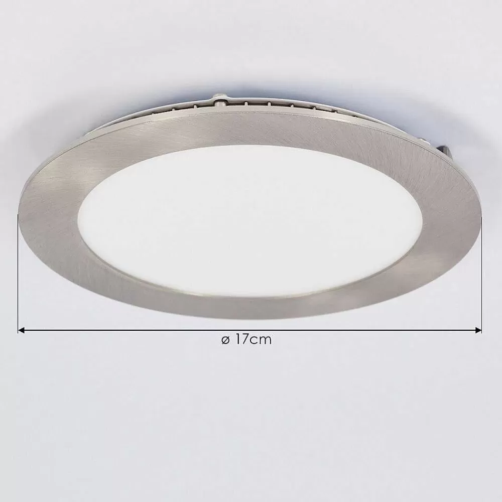 hofstein Spot Encastrable Finsrud Led Nickel Mat, 1 Lumiere, Telecommandes, Changeur De Couleurs