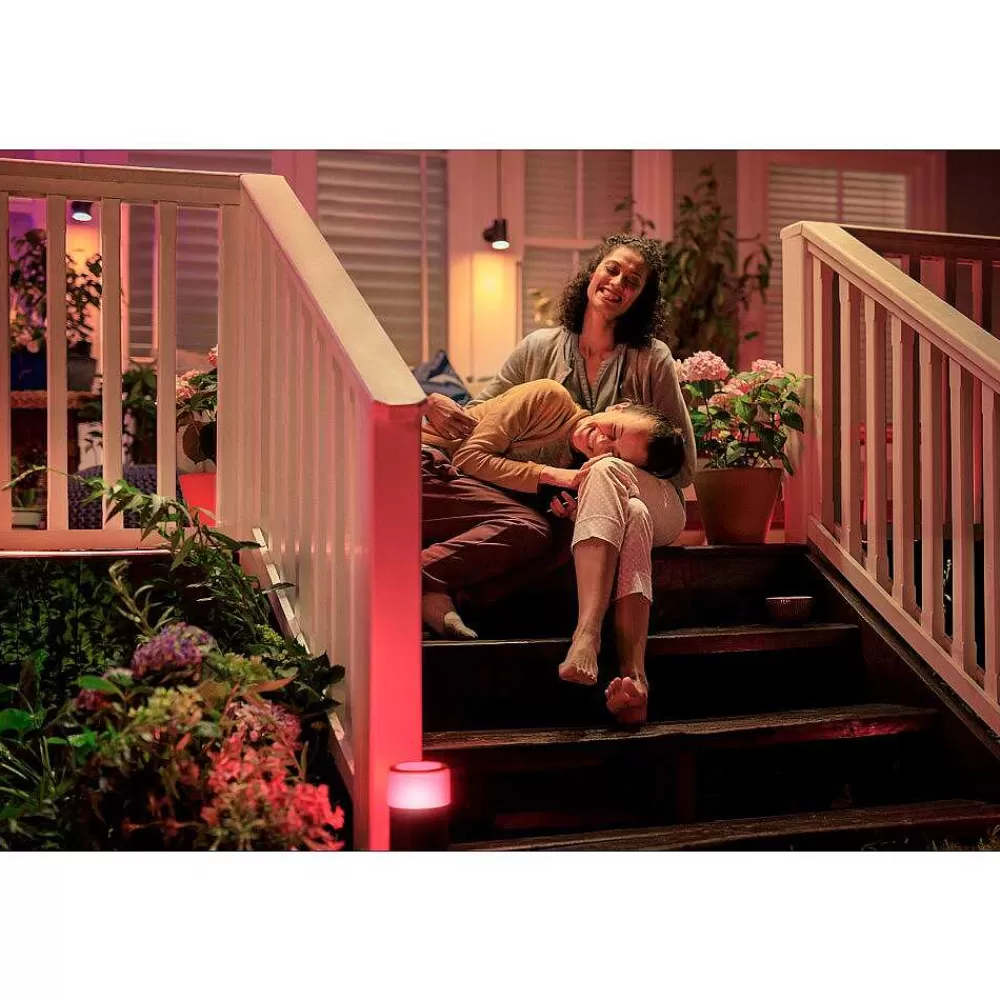 Luminaires Philips Spot, Set D'Extension Philips Hue Ambiance White & Color Waca Lily Led Noir, 1 Lumiere, Changeur De Couleurs