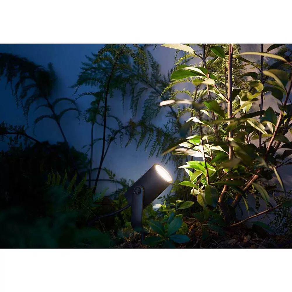 Luminaires Philips Spot, Set D'Extension Philips Hue Ambiance White & Color Waca Lily Led Noir, 1 Lumiere, Changeur De Couleurs