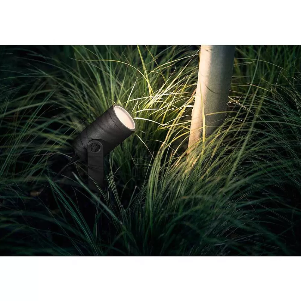 Luminaires Philips Spot, Set D'Extension Philips Hue Ambiance White & Color Waca Lily Led Noir, 1 Lumiere, Changeur De Couleurs