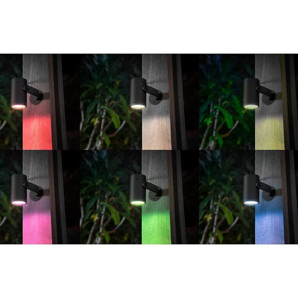 Luminaires Philips Spot, Set D'Extension Philips Hue Ambiance White & Color Waca Lily Led Noir, 1 Lumiere, Changeur De Couleurs